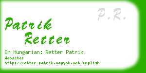 patrik retter business card